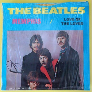 BEATLES - Memphis / Love Of The Loved (Deccagone PRO 1102) USA 1976 release of 1962 recording PS yellow vinyl 45
